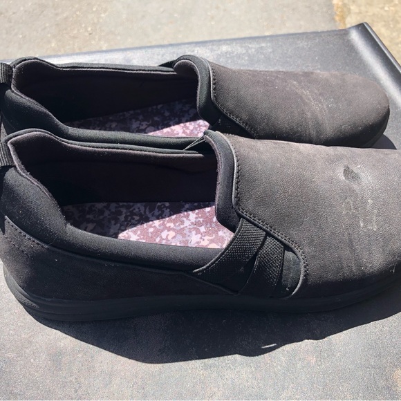Clarks 27975 Canvas Loafers Cloud Steppers Black Slip on Comfort Shoes 11M - Picture 7 of 11